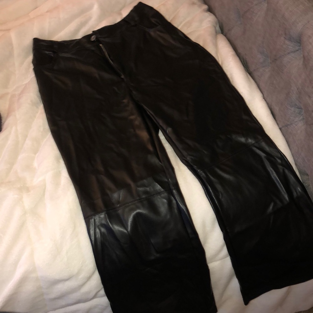 Faux leather pants